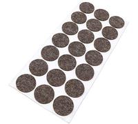 Adsamm® / 21 x almohadillas de fieltro de lana genuino / Ø 30 mm / marrón / redondo / Protectores de suelo para patas de mueble / auto-adhesivos / con grosor de 3 mm