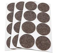Adsamm® / 24 x Almohadillas de Fieltro de Lana Genuino/Ø 50 mm/marrón/Redondo/Protectores de Suelo para Patas de Mueble/Auto-Adhesivos/con Grosor de 3 mm