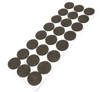 Adsamm® / 24 x deslizantes de Fieltro autoadhesivos/Marrón/ø 28 mm/Redondo/Deslizantes de Fieltro para Muebles de 3,5 mm de Grosor/Deslizantes para Muebles y Suelos