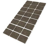 Adsamm® / 24 x deslizantes de Fieltro autoadhesivos/Marrón / 25x35 mm/Rectangular/Deslizantes de Fieltro para Muebles de 3,5 mm de Grosor/Deslizantes para Muebles y Suelos