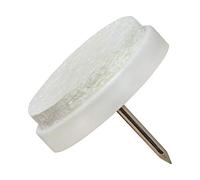 Adsamm® / 32 x Almohadillas con clavo / Ø 24 mm / blanco / redondas / Patas de muebles con clavo de la máxima calidad de Adsamm®