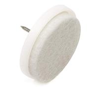 Adsamm® / 32 x Almohadillas con clavo / Ø 35 mm / blanco / redondas / Patas de muebles con clavo de la máxima calidad de Adsamm®