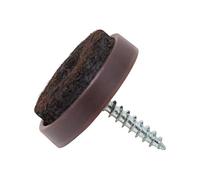Adsamm® / 32 x Almohadillas con tornillo / Ø 24 mm / marrón / redondas / Patas de muebles con tornillo de la máxima calidad de Adsamm®