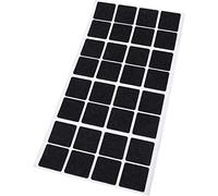 Adsamm® / 32 x Almohadillas de Fieltro / 25x25 mm/Negro/Cuadrado/Protectores de Suelo para Patas de Mueble/Auto-Adhesivos/con Grosor de 1,5 mm de la máxima Calidad