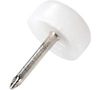 Adsamm® / 32 x Deslizante de plástico con clavo / Ø 13 mm / blanco / redondas / Patas de muebles con clavo de la máxima calidad de Adsamm®