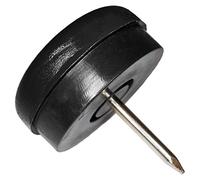Adsamm® / 32 x Deslizante de plástico con clavo y goma / Ø 25 mm / negro / redondas / Patas de muebles con clavo y goma de la máxima calidad de Adsamm®