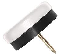 Adsamm® / 32 x Deslizante de plástico con clavo y goma / Ø 30 mm / blanco / redondas / Patas de muebles con clavo y goma de la máxima calidad de Adsamm®