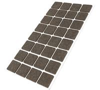 Adsamm® / 32 x deslizantes de Fieltro autoadhesivos/Marrón / 25x25 mm/Cuadrado/Deslizantes de Fieltro para Muebles de 3,5 mm de Grosor/Deslizantes para Muebles y Suelos