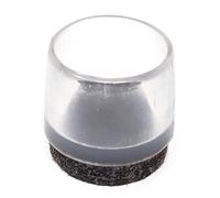 Adsamm® / 32 x Puntas de patas con fieltro para tubos redondos | ø para tubos redondos 0.67-0.71 '' (17-18 mm) | trasparente | redondo | tapas exteriores con fieltro para sillas tubulares de acero