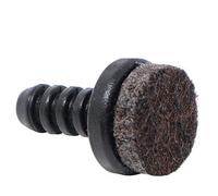 Adsamm® / 4 tapones de láminas con fieltro/negro/diámetro 5-6 mm/redondo/deslizador para muebles para sillas de tubos de acero/tapas para tubos redondos