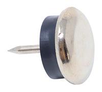 Adsamm® / 4 x Deslizante de metál con clavo y goma / Ø 18 mm / plateado / redondas / Patas de muebles con clavo de la máxima calidad de Adsamm®