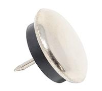Adsamm® / 4 x Deslizante de metál con clavo y goma / Ø 30 mm / plateado / redondas / Patas de muebles con clavo de la máxima calidad de Adsamm®