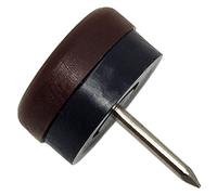 Adsamm® / 4 x Deslizante de plástico con clavo y goma / Ø 20 mm / marrón / redondas / Patas de muebles con clavo y goma de la máxima calidad de Adsamm®