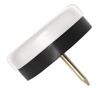 Adsamm® / 4 x Deslizante de plástico con clavo y goma / Ø 30 mm / blanco / redondas / Patas de muebles con clavo y goma de la máxima calidad de Adsamm®