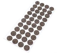 Adsamm® / 40 x Almohadillas de Fieltro de Lana Genuino/Ø 18 mm/marrón/Redondo/Protectores de Suelo para Patas de Mueble/Auto-Adhesivos/con Grosor de 3 mm