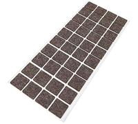 Adsamm® / 40 x Almohadillas de Fieltro de Lana Genuino / 25x25 mm/marrón/Cuadrado/Protectores de Suelo para Patas de Mueble/Auto-Adhesivos/con Grosor de 3 mm