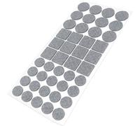 Adsamm® / 44 x almohadillas de fieltro / gris / diferentes tamaños / Ø 28 mm / Ø 20 mm / 25x25 mm / Protectores de suelo para patas de mueble / auto-adhesivos / con grosor de 3,5 mm de la máxima calidad