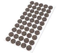 Adsamm® / 50 x Almohadillas de Fieltro de Lana Genuino/Ø 16 mm/marrón/Redondo/Protectores de Suelo para Patas de Mueble/Auto-Adhesivos/con Grosor de 3 mm