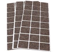 Adsamm® / 72 x almohadillas de fieltro de lana genuino / 25x35 mm / marrón / rectangular / Protectores de suelo para patas de mueble / auto-adhesivos / con grosor de 3 mm