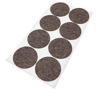 Adsamm® / 8 x almohadillas de fieltro de lana genuino / Ø 60 mm / marrón / redondo / Protectores de suelo para patas de mueble / auto-adhesivos / con grosor de 3 mm