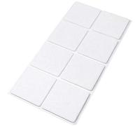 Adsamm® / 8 x deslizantes de Fieltro autoadhesivos/Blanco / 50x50 mm/Cuadrado/Deslizantes de Fieltro para Muebles de 3,5 mm de Grosor/Deslizantes para Muebles y Suelos
