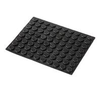Adsamm® / 80 topes de Tope autoadhesivos/diámetro 13,0 mm/Altura 4,0 mm/Redondo/cilíndrico/Negro/Amortiguador elástico para Pegar para Muebles, Puertas, Tapas, Mesa de Cristal, Azulejos