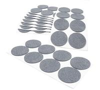 Adsamm® / 80 x deslizantes de Fieltro autoadhesivos/Gris/ø 50 mm/Redondo/Deslizantes de Fieltro para Muebles de 3,5 mm de Grosor/Deslizantes para Muebles y Suelos