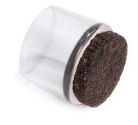 Adsamm LG-F-TR-25-32 32 Tapas para Patas de Silla con Fieltro, Transparente, Ø 24-25 mm