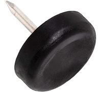 Adsamm PG-N-BL-20-4 4 Deslizadores de plástico con Clavo, Negro, Ø 20 mm