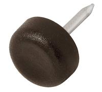 Adsamm PG-N-BR-13-4 4 Deslizadores de plástico con Clavo, Marrón, Ø 13 mm