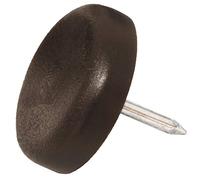 Adsamm PG-N-BR-22-16 PG-N-BR-22-16 deslizadores de plástico con clavo, color marrón, diámetro de 22 mm