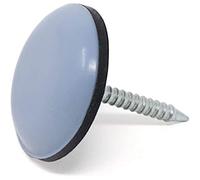 Adsamm PTFE-N-GR-20-16 PTFE-N-GR-20 - Deslizadores de PTFE con Clavo, 16 Unidades, Color Gris y Azul, diámetro de 20 mm