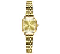 ADSBIAOYE Pequeños relojes dorados para mujer, vintage, de acero inoxidable, cuarzo, a la moda, casual, reloj impermeable, 1 dorado, Elegante y a la moda
