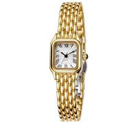 ADSBIAOYE Relojes dorados para mujer con esfera romana cuadrada vintage, pulsera pequeña, relojes de pulsera de cuarzo resistentes al agua, Dorado, Elegante y a la moda