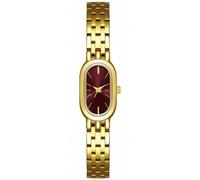 ADSBIAOYE Relojes para mujer, pulsera vintage, esfera simple, caja ovalada, reloj dorado pequeño, resistente al agua, Dorado-rojo, Elegante y a la moda