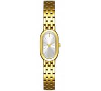 ADSBIAOYE Relojes para mujer, pulsera vintage, esfera simple, caja ovalada, reloj dorado pequeño, resistente al agua, Dorado-Blanco, Elegante y a la moda