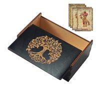 Adsfvs de baratijas de madera, de cartas de tarot de madera - Estuche para cartas del Tarot - de baratijas vintage, joyero de pequeña, multifuncional vintage para de tarot