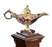 Adsfvs Lámpara de aceite de Aladino,Lámpara de Aladino,Lámpara Vintage Legend Aladdin que desea luz - Patrón de grabado Lámpara de deseos Olla de aromaterapia para fiesta/Halloween/Cumpleaños