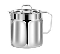 Adsfvs Olla Recipiente De Almacenamiento De Grasa De Cocina | Tarro De Acero Inoxidable, 1,5 Litros - Bote para Grasa de Tocino con Filtro - Para Salsas Vinagre Verduras Fritura Marinado Conservacion