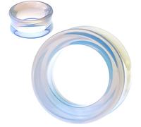 Adsocene - Tapones para los oídos de piedra orgánica de opalita hueca (se venden por pares)