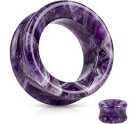 Adsocene - Tapones para los oídos (Piedra orgánica, Amatista Morada, 2 Unidades)