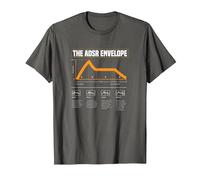 ADSR Modular Life Waveform Sintetizador Nerd Sintetizador Camiseta, Hombre, Asfalto, XL