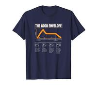 ADSR Modular Life Waveform Sintetizador Nerd Sintetizador Camiseta, Hombre, Azul Marino, XL
