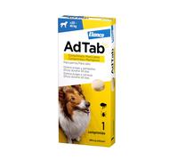AdTab - Tableta masticable contra pulgas y garrapatas para perros de 22 a 45 kg - Cantidad: 1 tableta