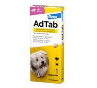 AdTab - Tableta masticable contra pulgas y garrapatas para perros de 2,5 a 5,5 kg - Cantidad: 1 tableta