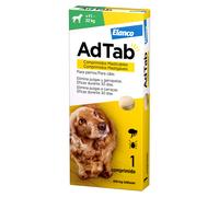 AdTab - Tableta masticable contra pulgas y garrapatas para perros de 11 a 22 kg - Cantidad: 1 tableta