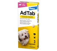 AdTab - Tableta masticable contra pulgas y garrapatas para perros de 2,5 a 5,5 kg - Cantidad: 3 tabletas