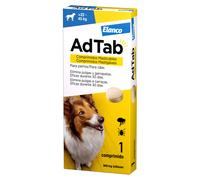 AdTab - Tableta masticable contra pulgas y garrapatas para perros de 22 a 45 kg - Cantidad: 1 tableta