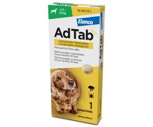 AdTab - Tableta masticable contra pulgas y garrapatas para perros de 11 a 22 kg - Cantidad: 1 tableta