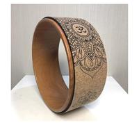 ADTUIUG Aro de Yoga, TPE Profesional de Madera del círculo Pilates Que Adelgaza el Entrenamiento la Espalda Ejercicio Gimnasio Yoga(Wood Grain Mandala)